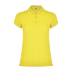 Polo de punto piqué en algodón 100% para mujer 200 g/m2 Roly color amarillo
