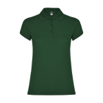 Polo de punto piqué en algodón 100% para mujer 200 g/m2 Roly color verde botella