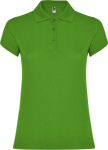 Polo de punto piqué en algodón 100% para mujer 200 g/m2 Roly color verde pasto