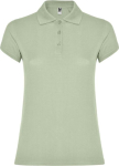 Polo de punto piqué en algodón 100% para mujer 200 g/m2 Roly color verde suave