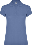 Polo de punto piqué en algodón 100% para mujer 200 g/m2 Roly color azul riviera