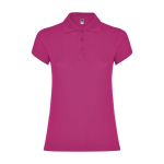 Polo de punto piqué en algodón 100% para mujer 200 g/m2 Roly color fucsia