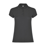 Polo de punto piqué en algodón 100% para mujer 200 g/m2 Roly color grafito