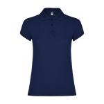 Polo de punto piqué en algodón 100% para mujer 200 g/m2 Roly color azul marino