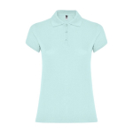 Polo de punto piqué en algodón 100% para mujer 200 g/m2 Roly color verde menta