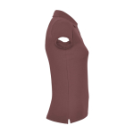 Polo de punto piqué en algodón 100% para mujer 200 g/m2 Roly color marrón grisáceo segunda vista lateral