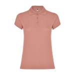 Polo de punto piqué en algodón 100% para mujer 200 g/m2 Roly color salmón