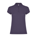 Polo de punto piqué en algodón 100% para mujer 200 g/m2 Roly color lila