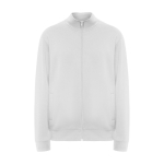 Jersey de cuello perkins de algodón y poliéster unisex 280 g/m2 Roly color blanco