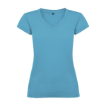 Camiseta de 100% algodón en punto para mujer 155 g/m2 Roly color turquesa