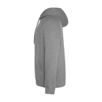 Sudadera hecha de un 57% de algodón orgánico unisex 300 g/m2 Roly color gris claro jaspeado vista lateral