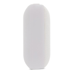 Altavoz bluetooth negro pequeño portátil en forma rectangular color blanco sexta vista