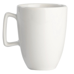 Taza blanca de cerámica con asa rectangular hecha en EU 230ml color blanco segunda vista