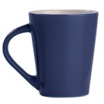 Taza de cerámica con asa triangular en colores hecha en EU 270ml color azul oscuro segunda vista