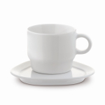 Taza de café personalizada con plato triangular hecho en EU 180ml color blanco