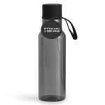 Botella de plástico libre de BPA en colores transparentes 600ml color negro transparente