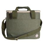 Bolsa nevera promocional de RPET con asa ajustable y capacidad de 20L color verde