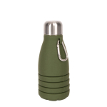 Botella de silicona libre de BPA plegable con mosquetón 550ml color verde segunda vista