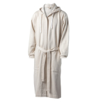 Albornoz de algodón y poliéster con capucha ajustable talla S/M color beige