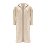 Albornoz de algodón y poliéster con capucha ajustable talla S/M color beige segunda vista