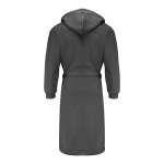 Albornoz de algodón y poliéster con capucha ajustable talla S/M color gris oscuro tercera vista