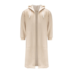 Bata de baño con dos bolsillos, capucha y cinturón para la cintura color beige segunda vista