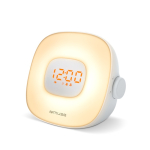 Radio despertador con luz gradual natural y radio FM Muse color blanco