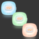Radio despertador con luz gradual natural y radio FM Muse color blanco tercera vista
