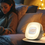 Radio despertador con luz gradual natural y radio FM Muse color blanco sexta vista