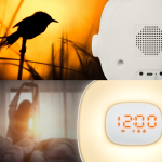 Radio despertador con luz gradual natural y radio FM Muse color blanco septima vista