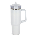 Vasos termo personalizados grandes de acero inoxidable con pajita 1.2L color blanco