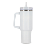 Vasos termo personalizados grandes de acero inoxidable con pajita 1.2L color blanco sexta vista
