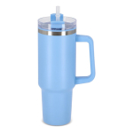 Vasos termo personalizados grandes de acero inoxidable con pajita 1.2L color azul claro