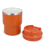 Vaso take away de doble pared compatible con cafeteras 280ml color naranja segunda vista