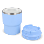 Vaso take away de doble pared compatible con cafeteras 280ml color azul claro segunda vista