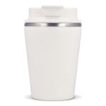 Vaso take away de doble pared compatible con cafeteras 280ml color blanco cuarta vista