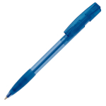 Bolígrafo de plástico hecho en Alemania de tinta azul recargable color azul transparente