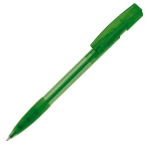 Bolígrafo de plástico hecho en Alemania de tinta azul recargable color verde transparente