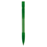 Bolígrafo de plástico hecho en Alemania de tinta azul recargable color verde transparente cuarta vista
