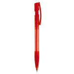 Bolígrafo de plástico hecho en Alemania de tinta azul recargable color rojo transparente quinta vista