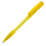 Bolígrafo de plástico hecho en Alemania de tinta azul recargable color amarillo transparente