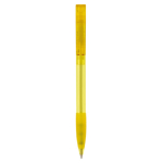 Bolígrafo de plástico hecho en Alemania de tinta azul recargable color amarillo transparente segunda vista