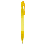 Bolígrafo de plástico hecho en Alemania de tinta azul recargable color amarillo transparente quinta vista
