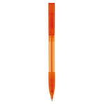 Bolígrafo de plástico hecho en Alemania de tinta azul recargable color naranja transparente segunda vista
