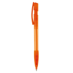 Bolígrafo de plástico hecho en Alemania de tinta azul recargable color naranja transparente tercera vista