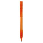Bolígrafo de plástico hecho en Alemania de tinta azul recargable color naranja transparente cuarta vista