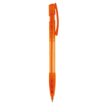 Bolígrafo de plástico hecho en Alemania de tinta azul recargable color naranja transparente quinta vista