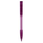 Bolígrafo de plástico hecho en Alemania de tinta azul recargable color violeta transparente segunda vista