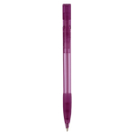 Bolígrafo de plástico hecho en Alemania de tinta azul recargable color violeta transparente cuarta vista