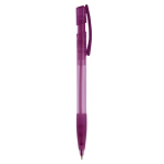 Bolígrafo de plástico hecho en Alemania de tinta azul recargable color violeta transparente quinta vista